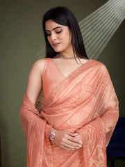 Sequin Embroidery Tissue Saree