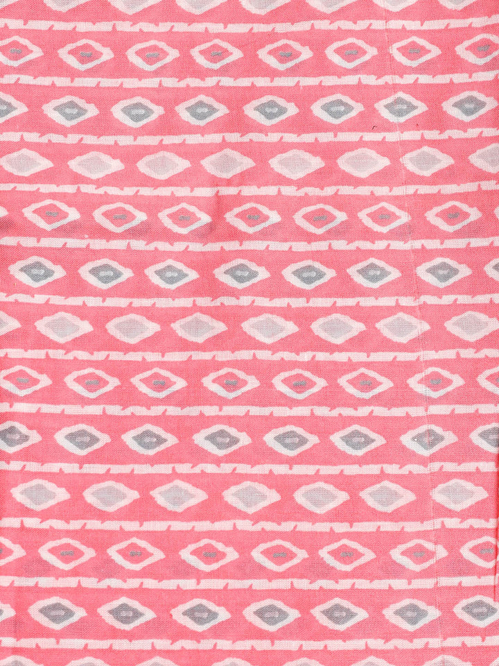 Printed Cotton Blend Unstitched Suit With Dupatta
