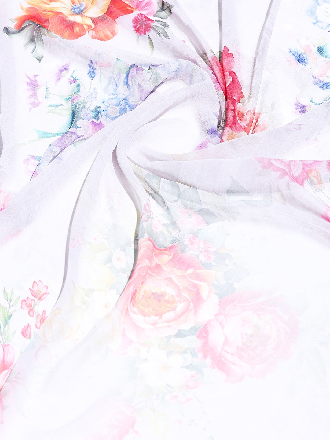 Floral Printed Crepe Saree