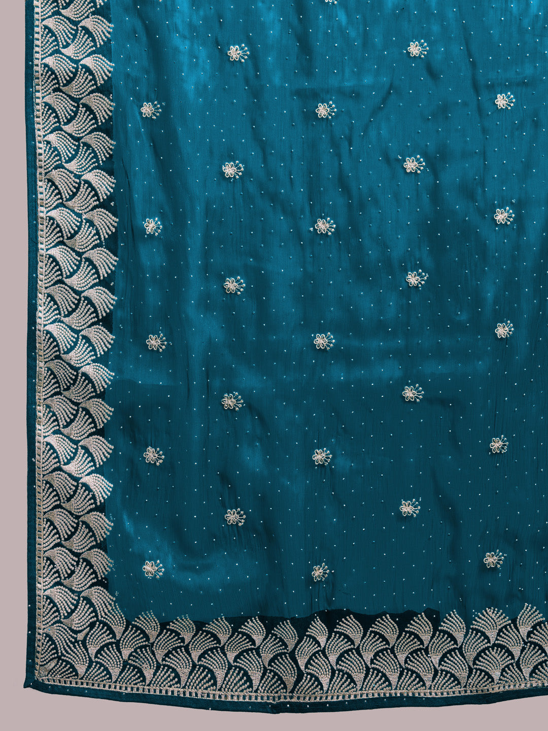 Embroidered Linen Blend Saree