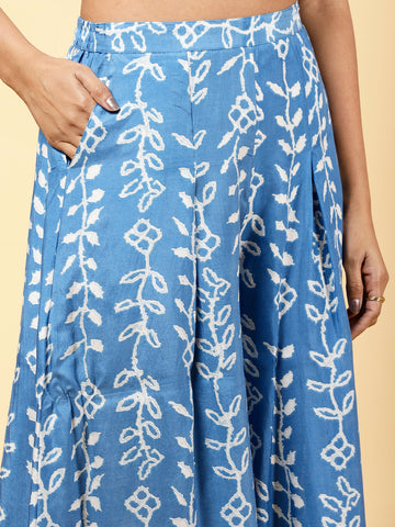 Printed Muslin Kurti With Palazzo