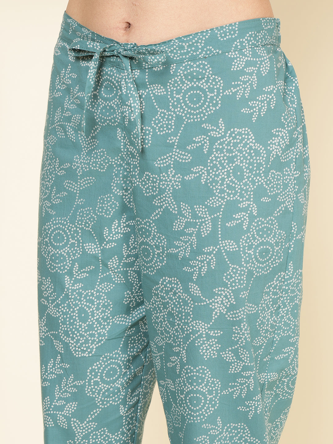 Embroidered Cotton Blend Kurta With Pants & Dupatta