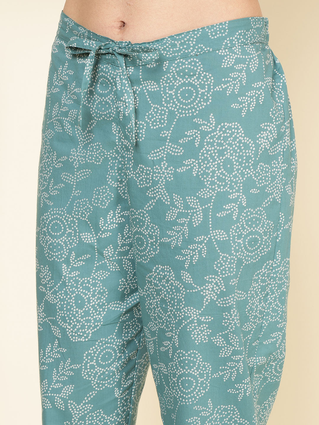 Embroidered Cotton Blend Kurta With Pants &amp; Dupatta