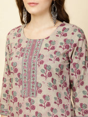 Printed Cotton Suit Set With Dupatta