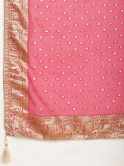 Woven Chanderi Unstitched Suit Piece With Dupatta