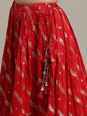 Embroidered Banarasi Choli With Lehenga & Dupatta