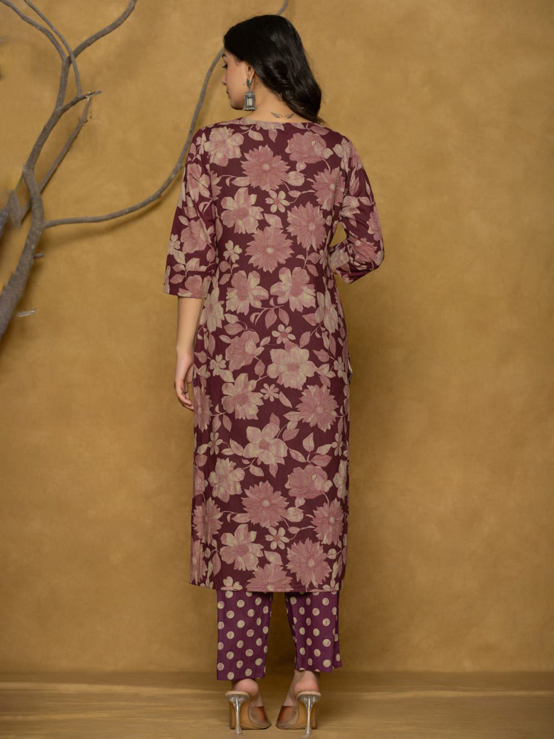Printed Cotton Blend Kurta With Pants & Dupatta