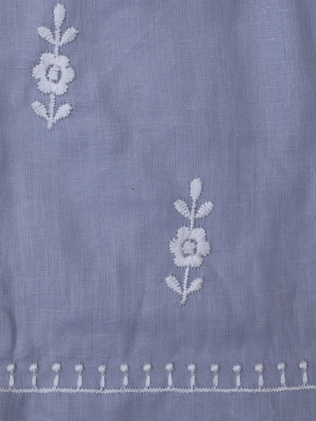 Neck Embroidered Cotton Blend Unstitched Suit With Dupatta