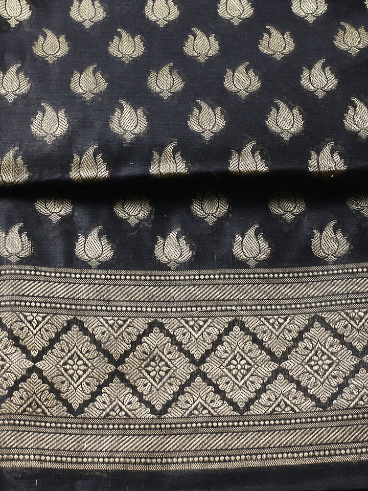 Banarasi Chanderi Unstitched Suit With Pant &amp; Dupatta