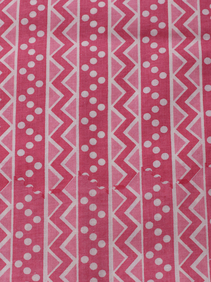 Printed Cotton Blend Unstitched Kurta With Pant &amp; Dupatta