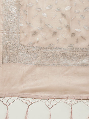 Woven Chanderi Unstitched Suit With Dupatta