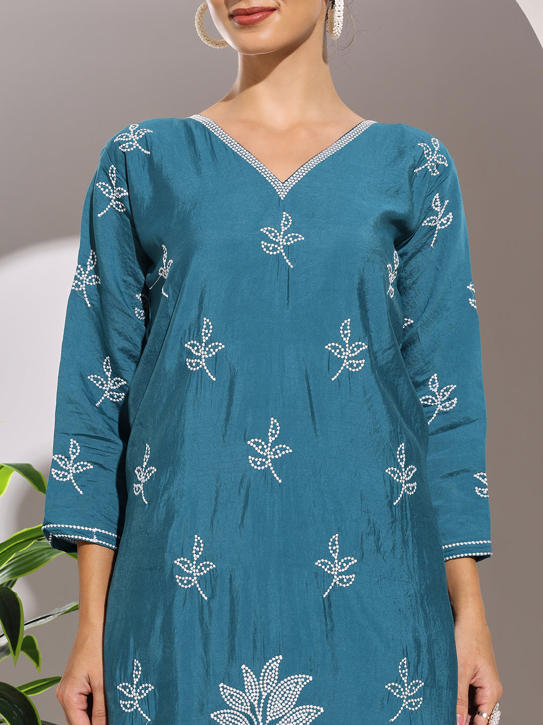 Digital Printed Muslin Kurta With Pants