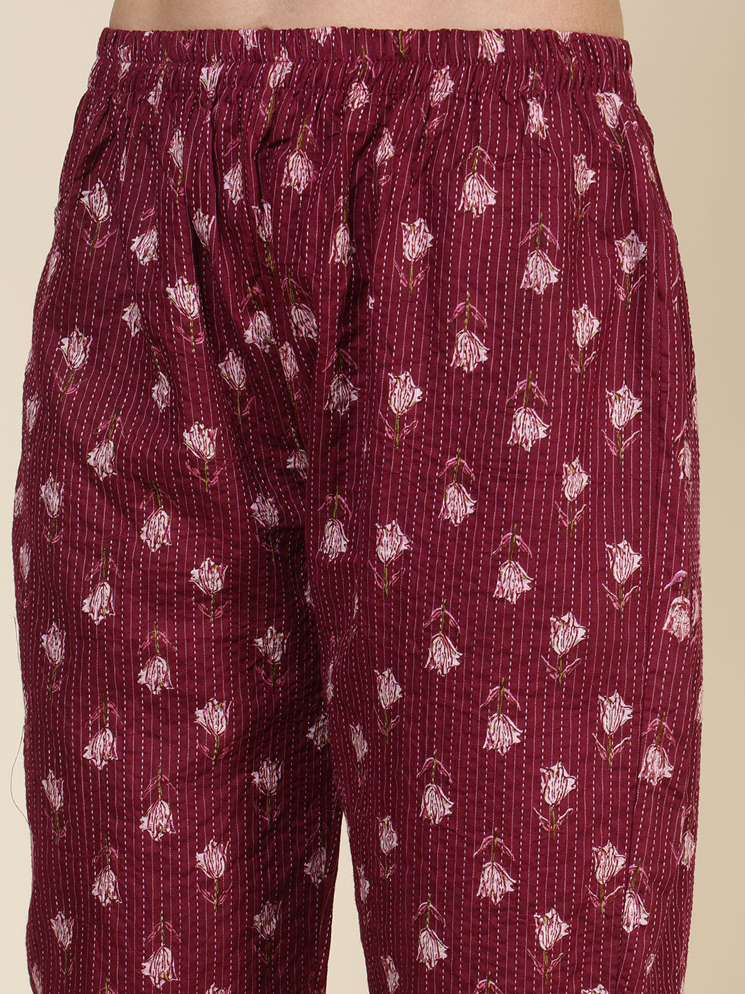 Printed Cotton Blend Kurta With Pants