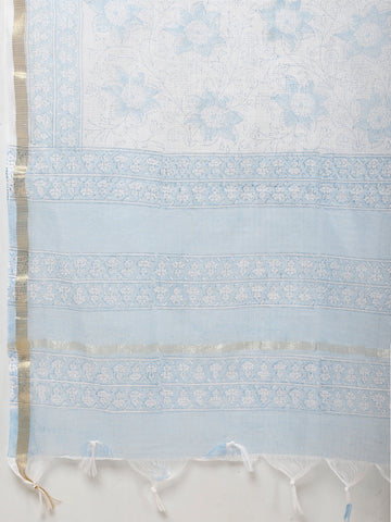 Stripes Printed Cotton Unstitched Suit Piece With Dupatta