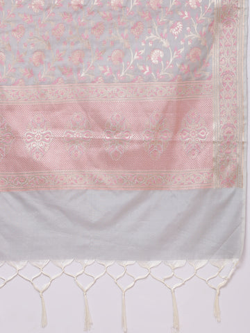 Woven Chanderi Unstitched Suit With Dupatta