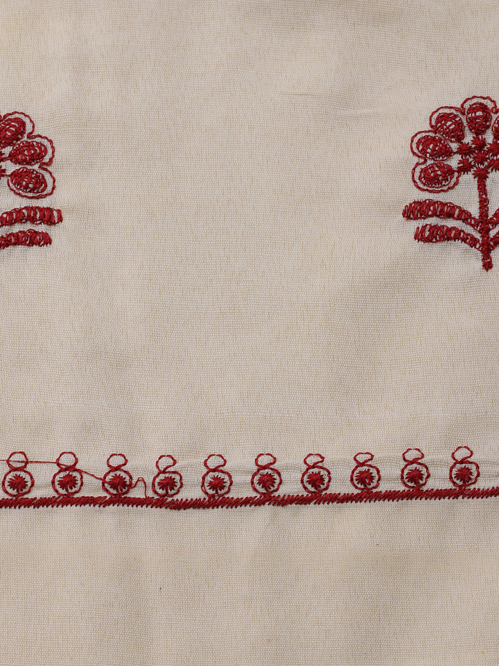 Neck Embroidered Cotton Blend Unstitched Suit With Dupatta