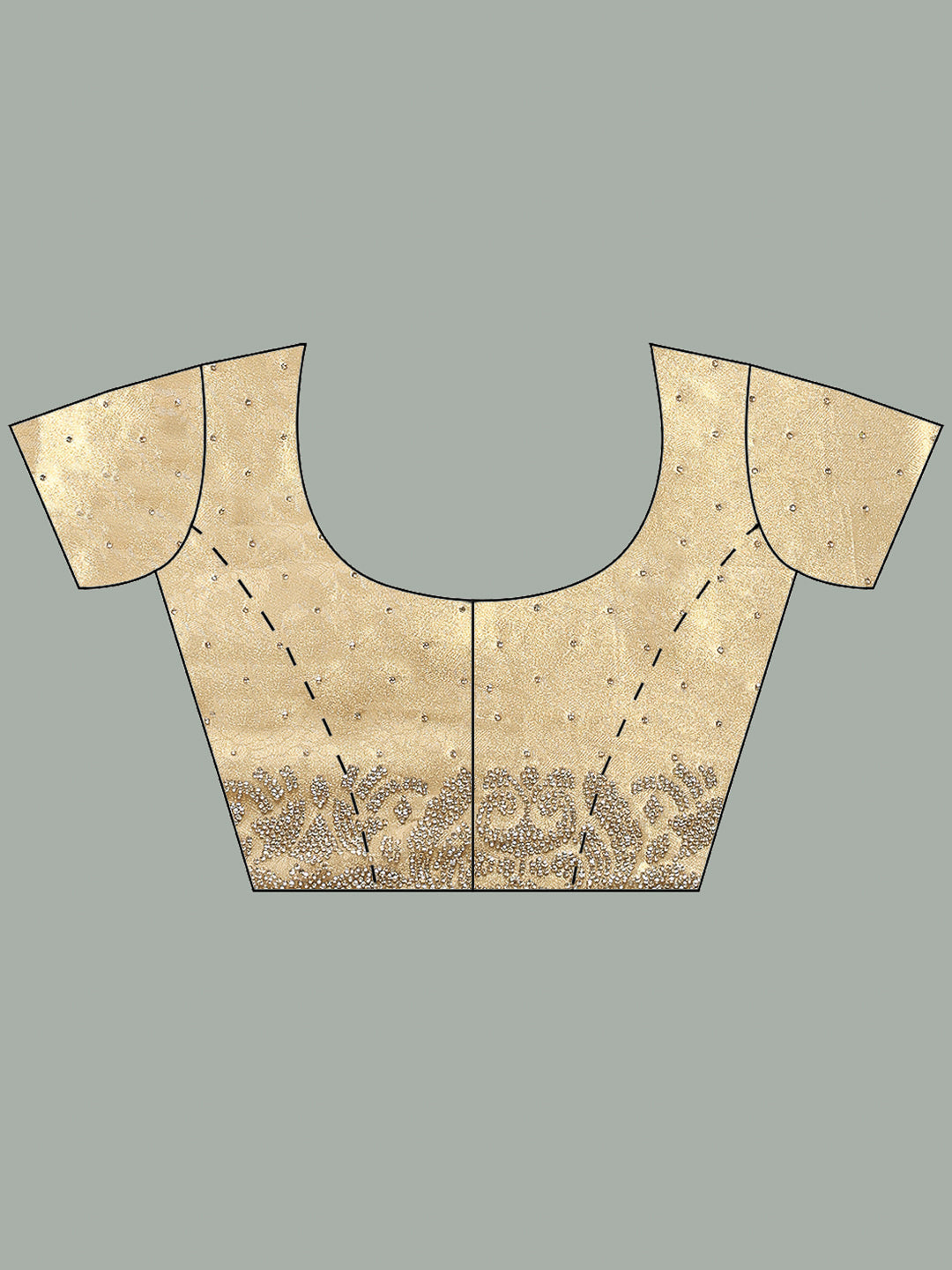 Stone Embellished Tissue Gold Saree