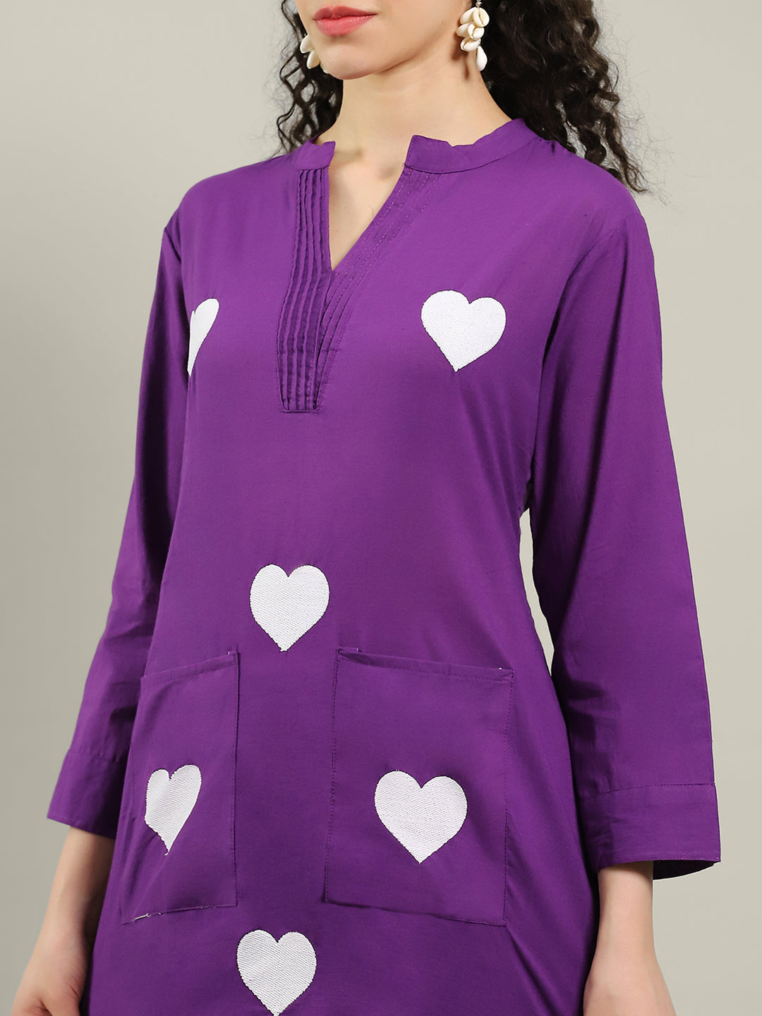 Printed Cotton Blend Kurta With Pants