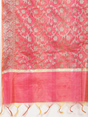 Woven Booti Chanderi Unstitched Suit Piece With Dupatta