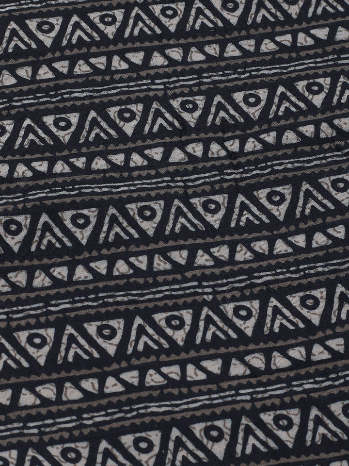 Patch Neck Cotton Blend Unstitched Suit With Dupatta
