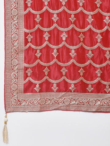 Woven Handloom Unstitched Suit Piece With Dupatta