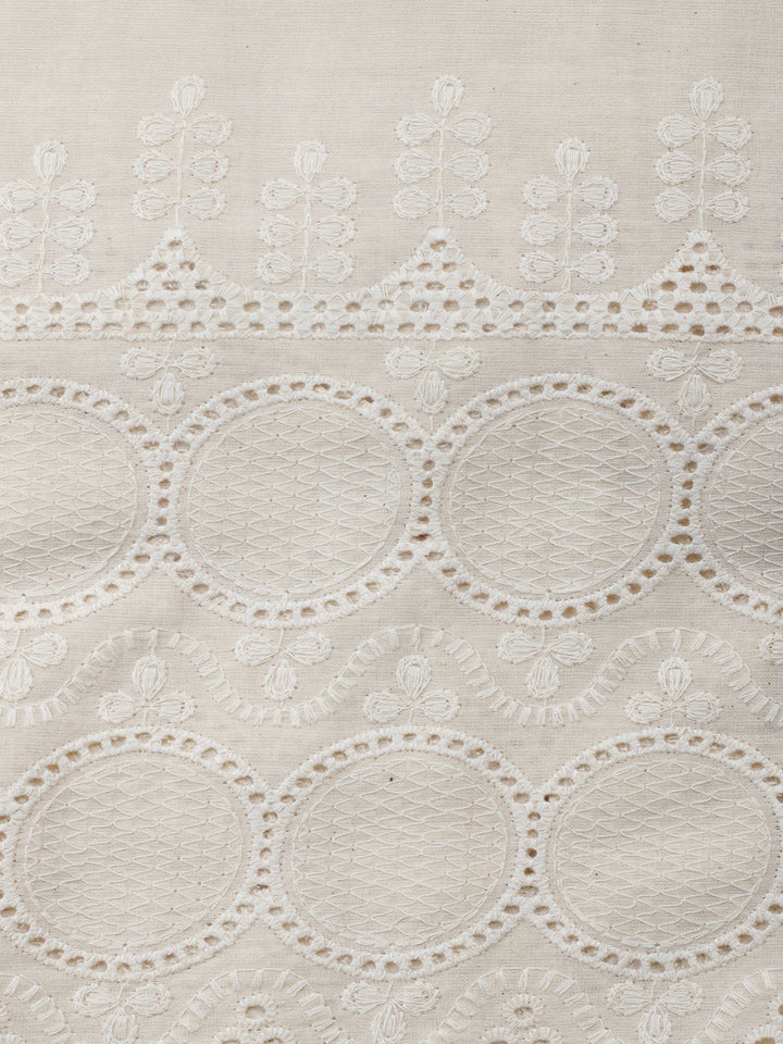 Embroidered Cotton Blend Unstitched Suit With Pant &amp; Dupatta