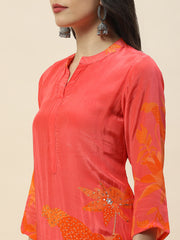 Printed Crepe Kurta With Pants