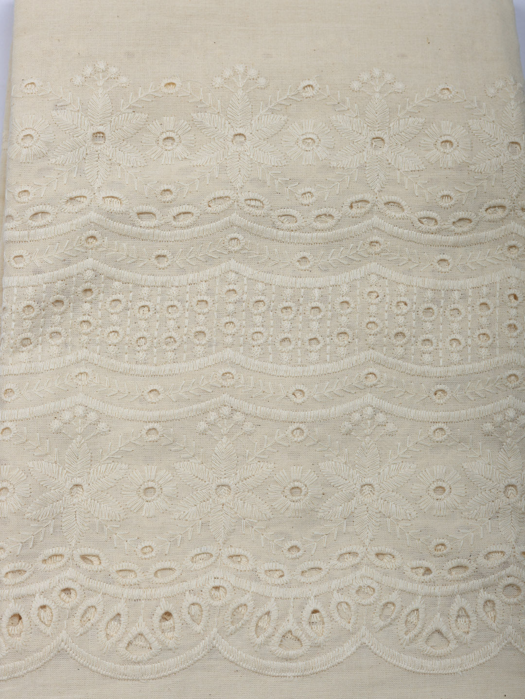Embroidered Cotton Blend Unstitched Suit With Pant &amp; Dupatta
