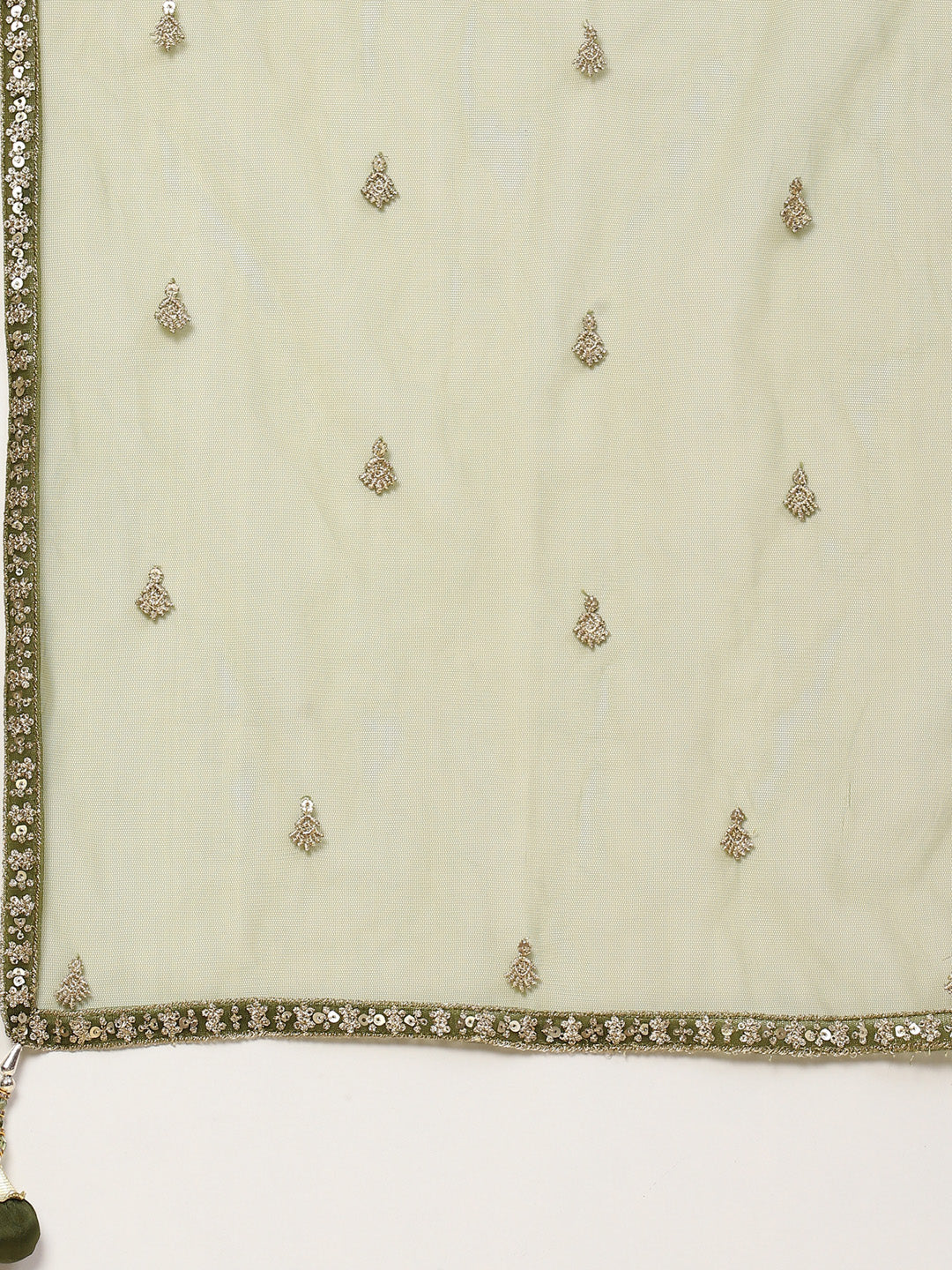 Sequin Embroidered Banarasi Choli With Lehenga &amp; Net Dupatta
