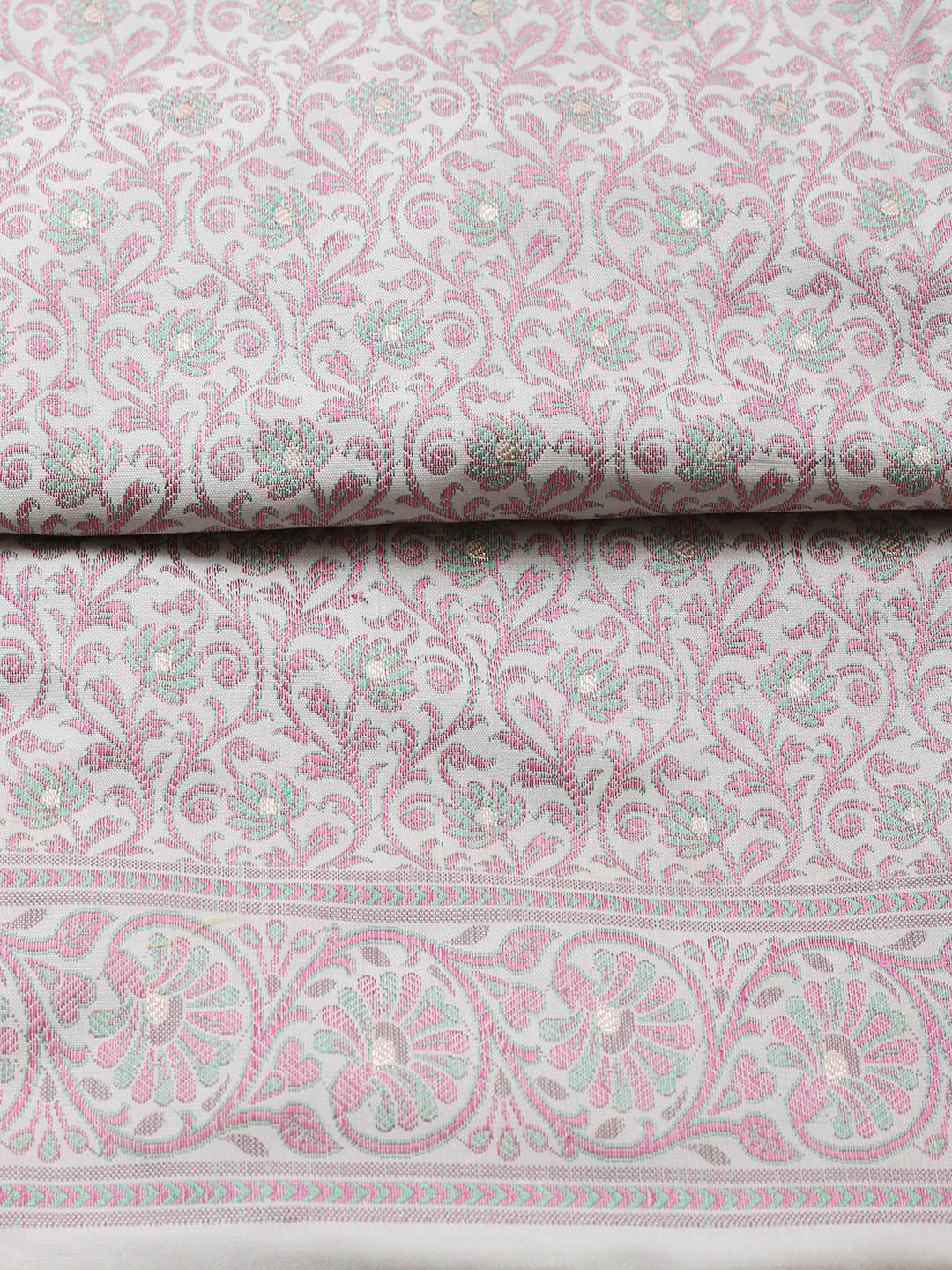 Banarasi Chanderi Unstitched Suit With Pant &amp; Dupatta