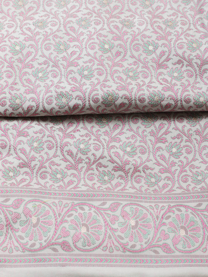 Banarasi Chanderi Unstitched Suit With Pant &amp; Dupatta