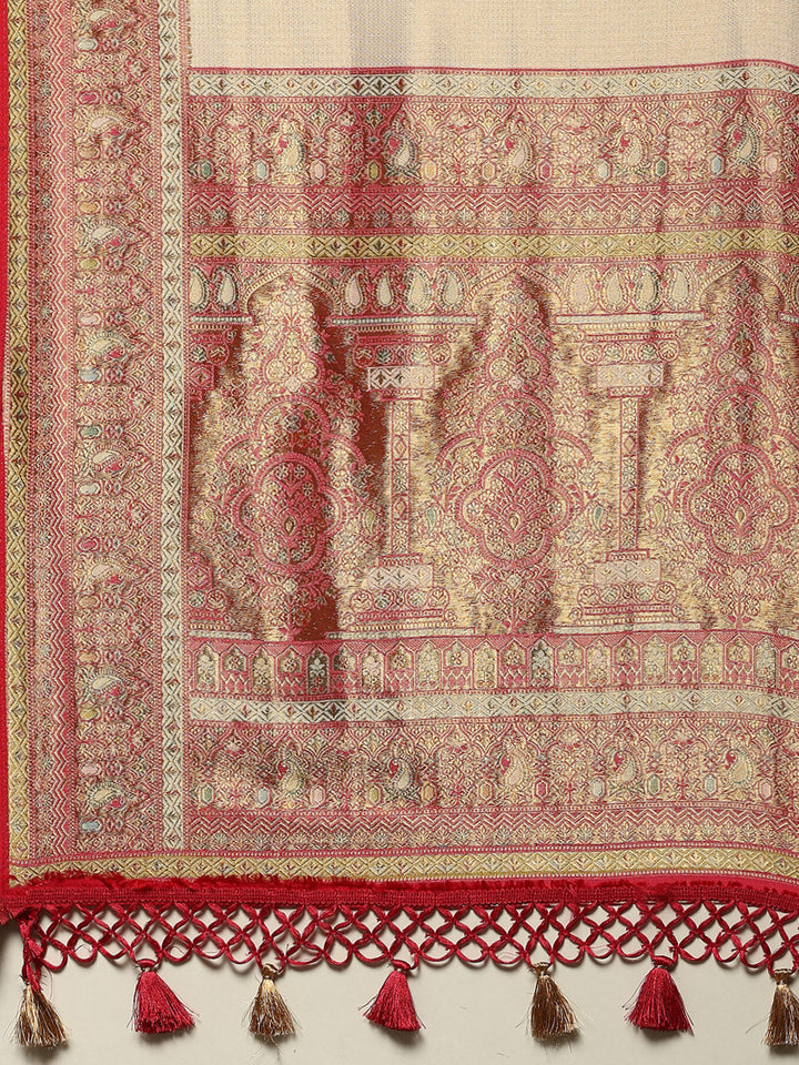 Embroidered Dola Silk Saree