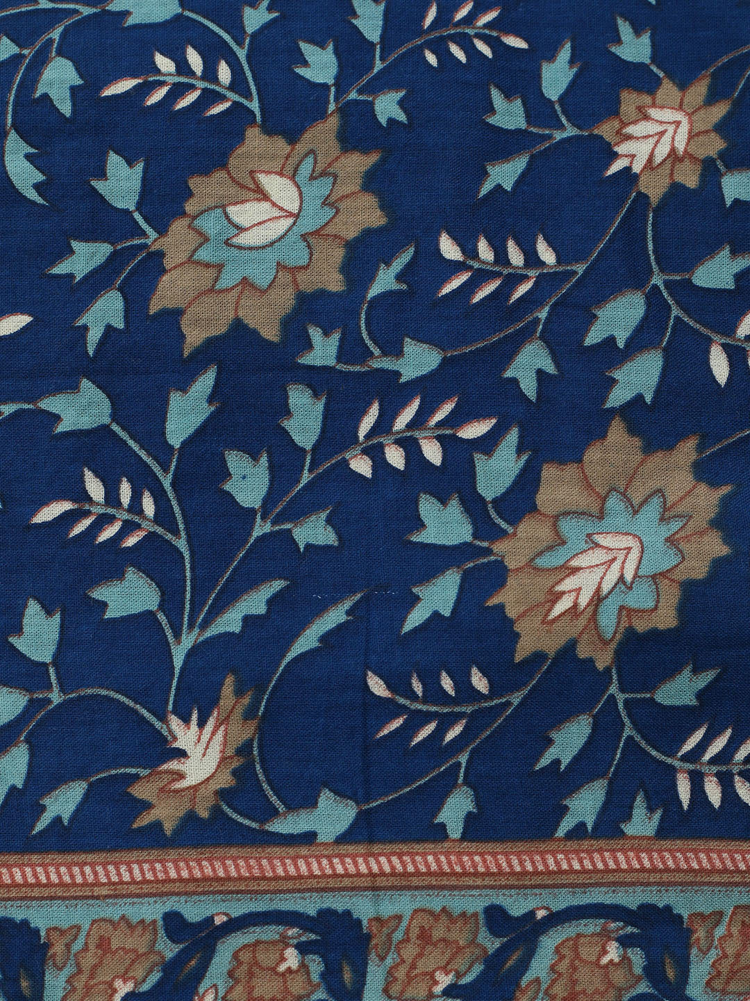 Printed Cotton Blend Unstitched Suit With Pant &amp; Dupatta