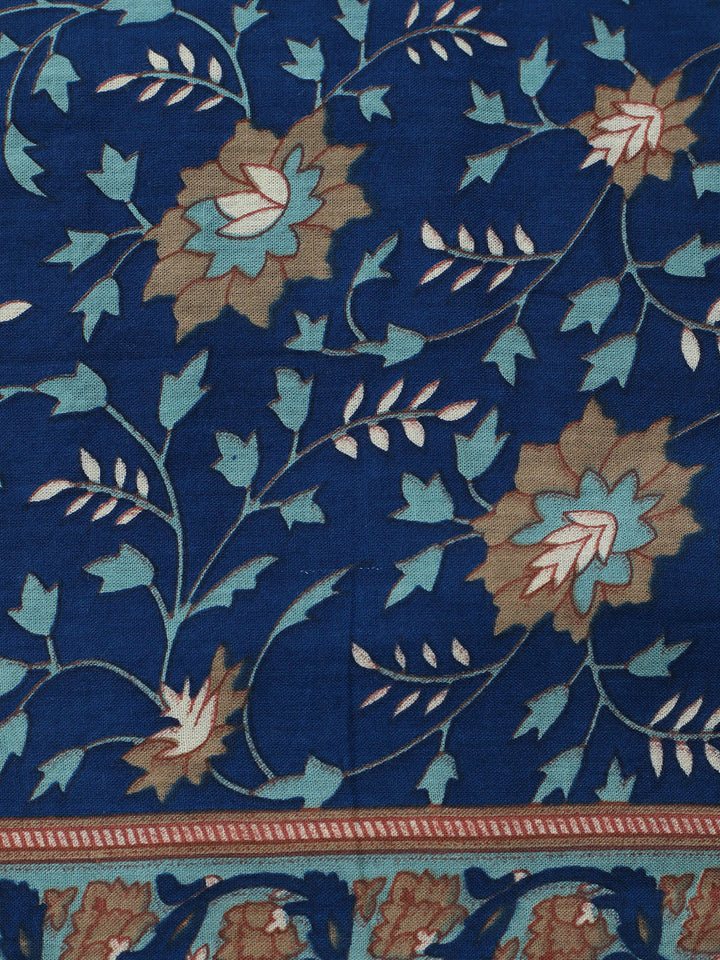 Printed Cotton Blend Unstitched Suit With Pant &amp; Dupatta