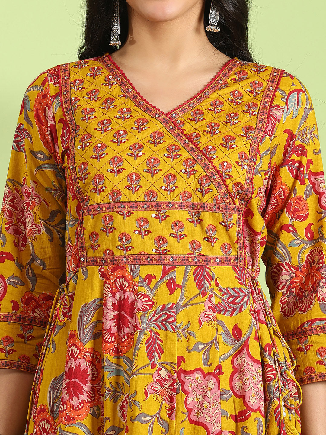 Printed Cotton Kurta With Pant &amp; Dupatta