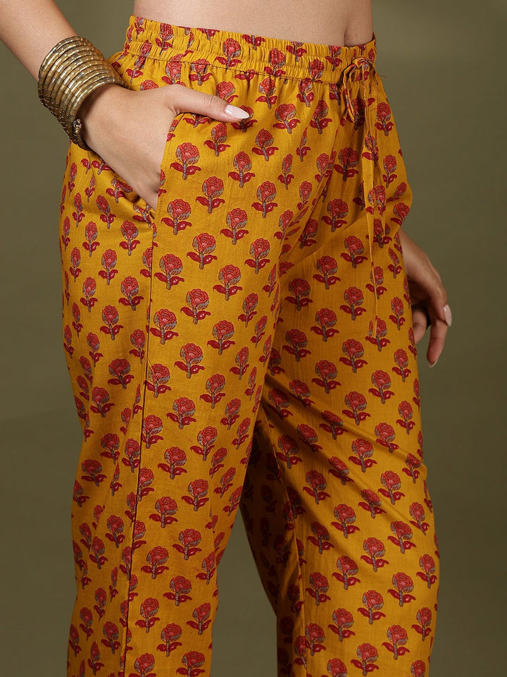 Printed Cotton Blend Kurta With Pant &amp; Dupatta