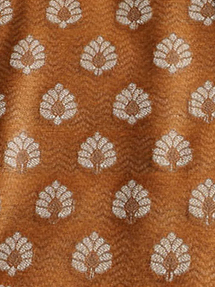 Woven Banarasi Chanderi Unstitched Suit With Dupatta
