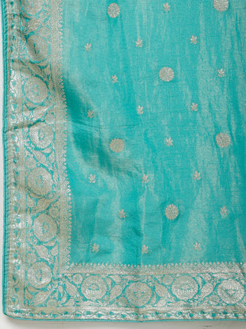 Woven Tissue Unstitched Suit Piece With Dupatta