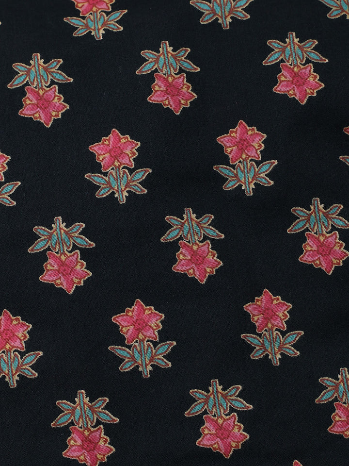 Embroidered Cotton Blend Unstitched Suit With Pant &amp; Dupatta