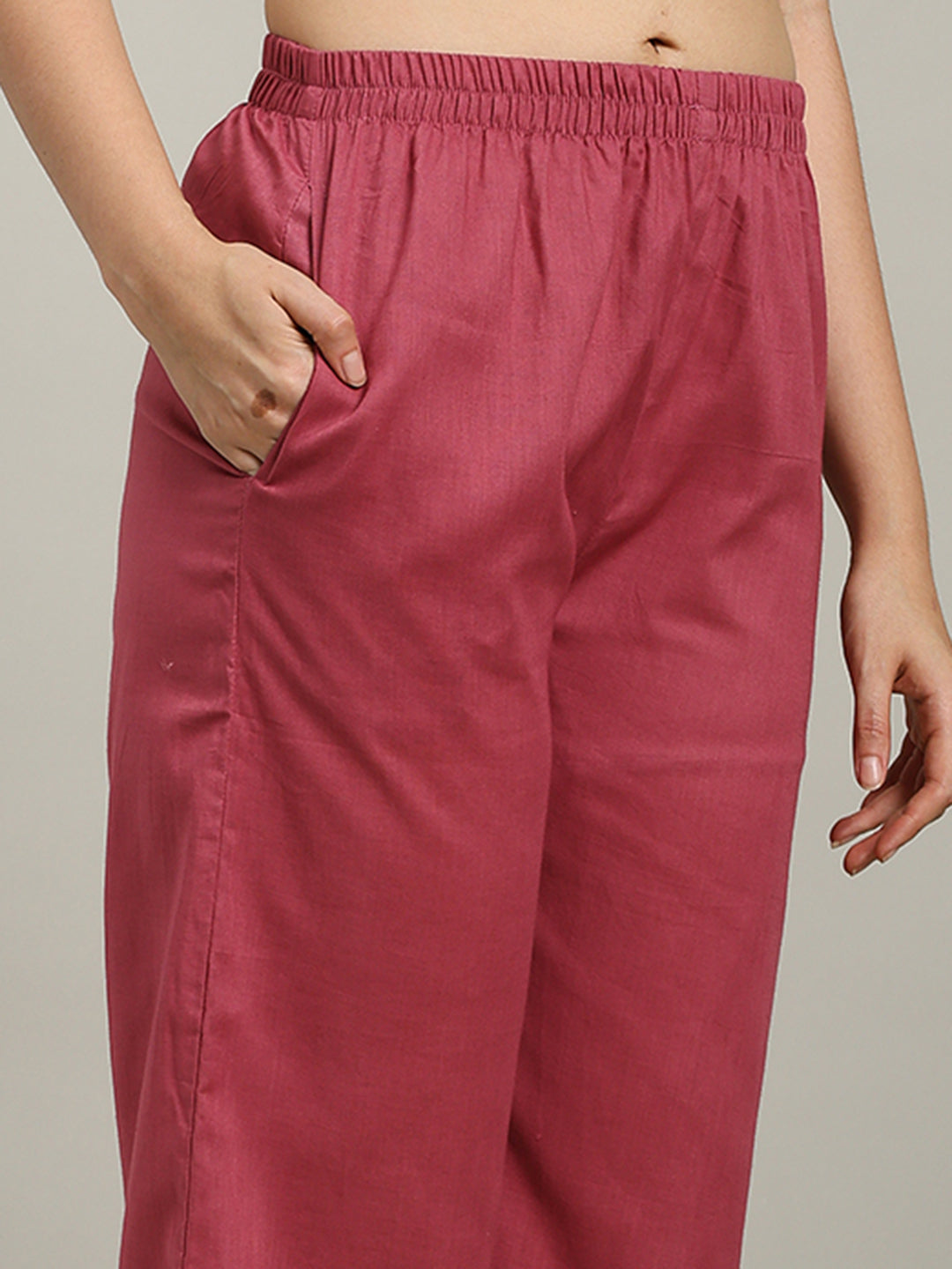 Floral Parinted Cotton Blend Kurta With Pants &amp; Dupatta