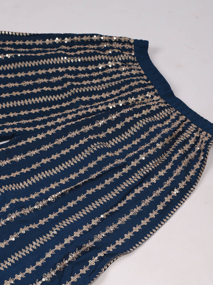 Embroidered Chinon Unstitched Suit With Pant &amp; Dupatta