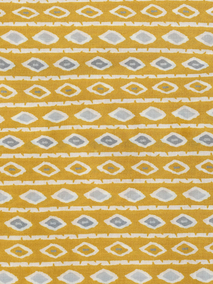 Printed Cotton Blend Unstitched Suit With Dupatta