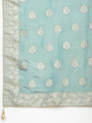 Neck Embroidered Tissue Unstitched Suit Piece With Dupatta