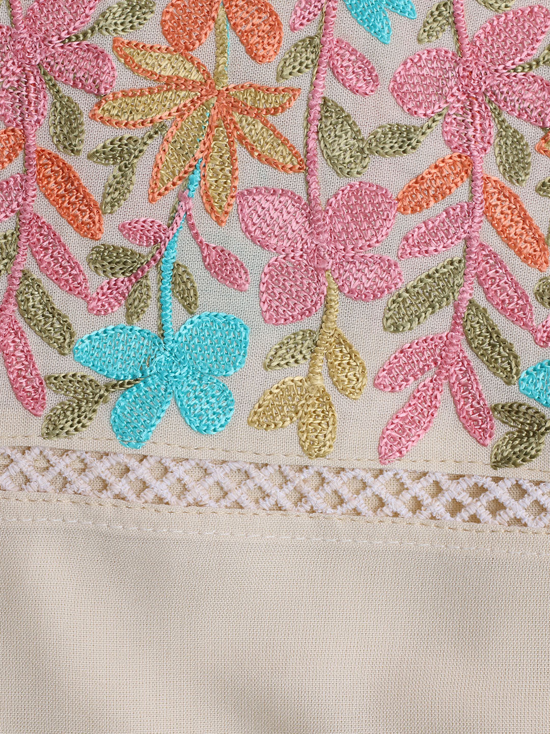 Neck Embroidered Cotton Blend Unstitched Suit With Dupatta