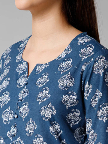 Printed Cotton Kurta Set