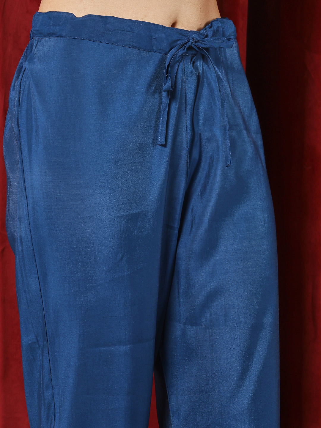 Printed Chanderi Kurta With Pants & Dupatta