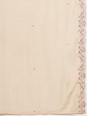 Neck Embroidered Muslin Unstitched Suit With Dupatta