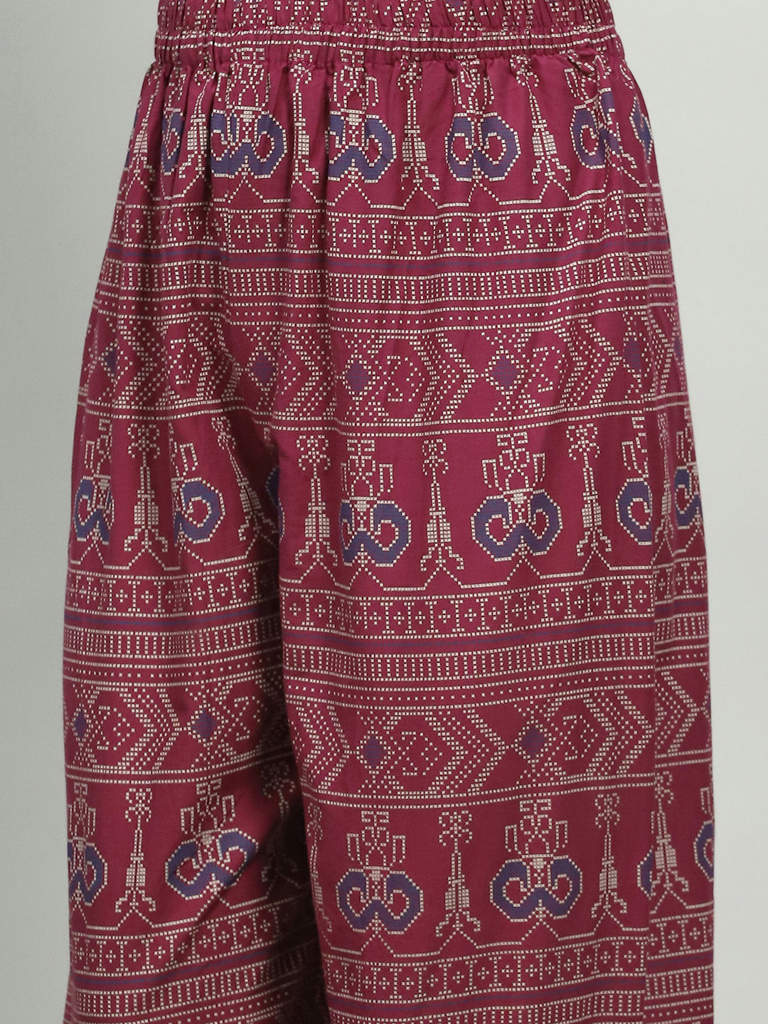 Plain Cotton Blend Kurta With Pants