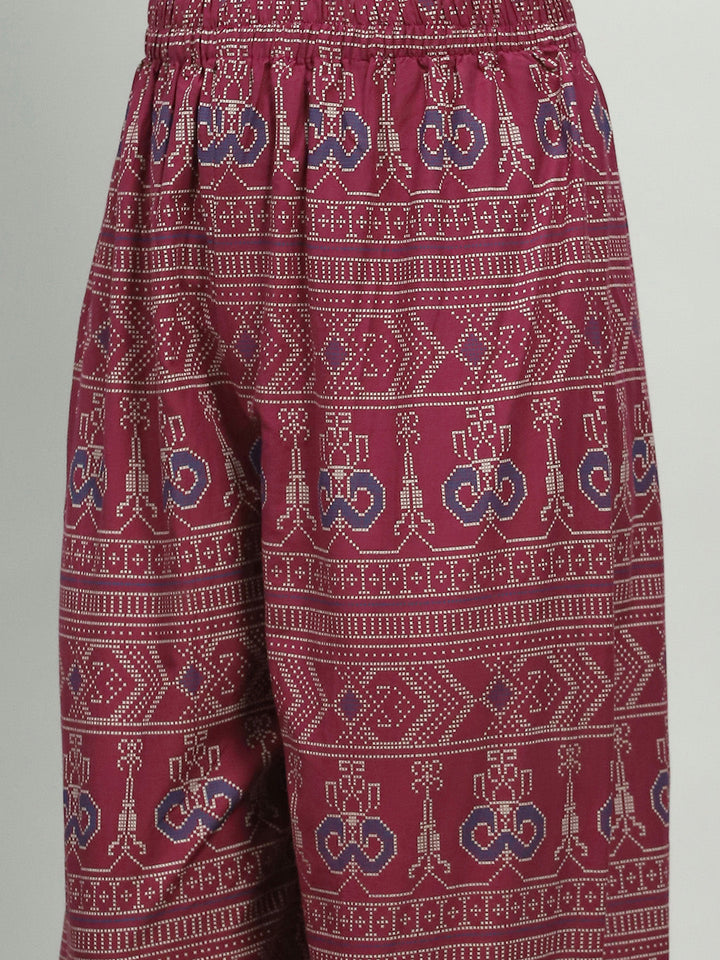 Plain Cotton Blend Kurta With Pants