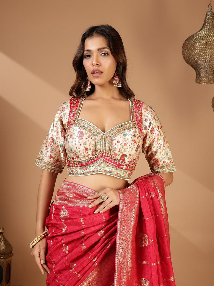 Embroidered Dola Silk Saree